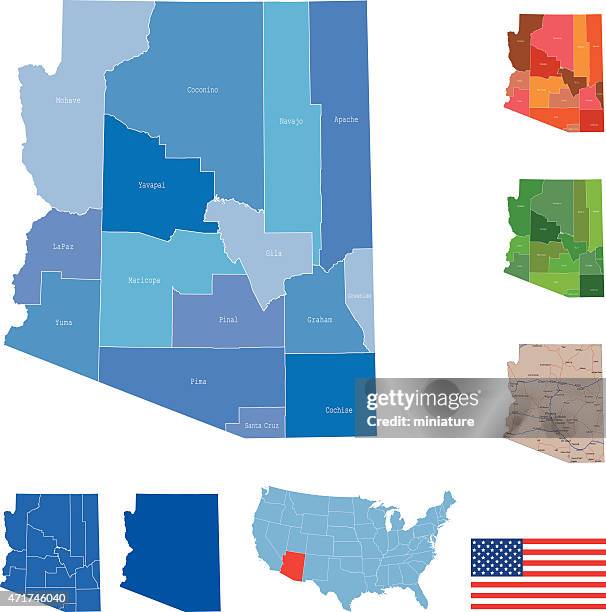 arizona map - 美國州份 幅插畫檔、美工圖案、卡通及圖標