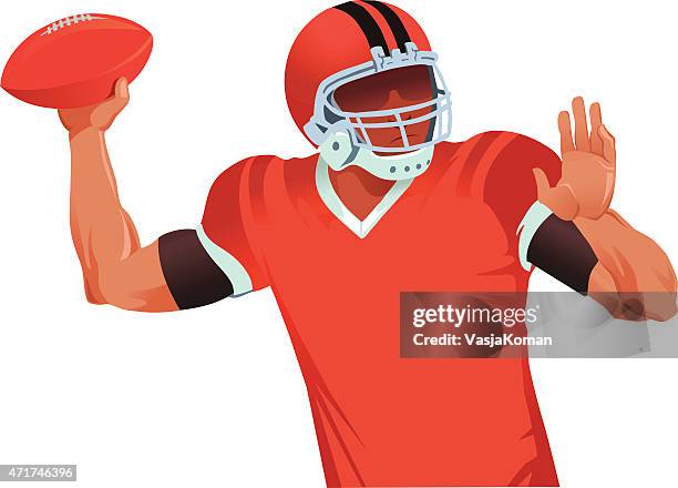 gridiron - quarterback throwing ball - quarterback stock illustrations