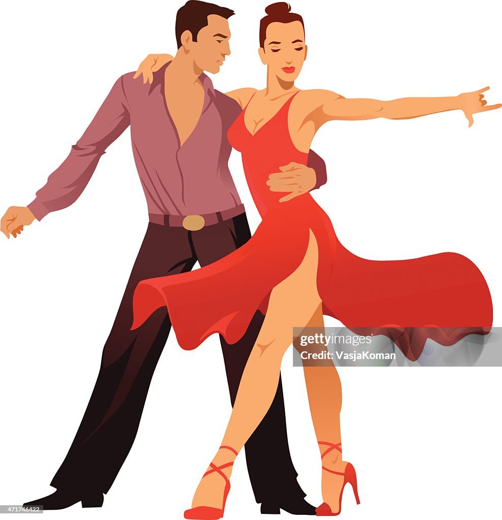 Couple of Latin Dancers Performing