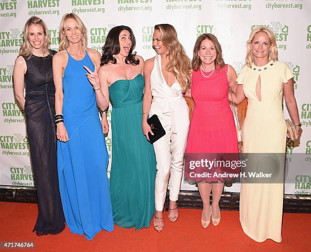 Lise Evans, Sandra Ripert, Chrissy Teigen, Pamela Kaufmann and Heather Mnuchin attend the City Harvest's 21st Annual Gala - An Evening Of Practical...