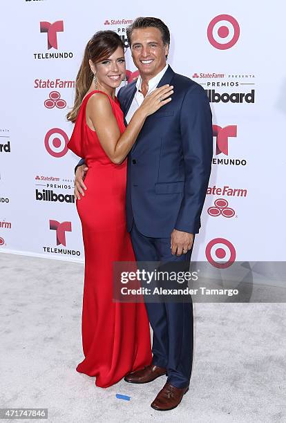 Maky Soler and Juan Soler arrive at 2015 Billboard Latin Music Awards presented by State Farm on Telemundo at Bank United Center on April 30, 2015 in...