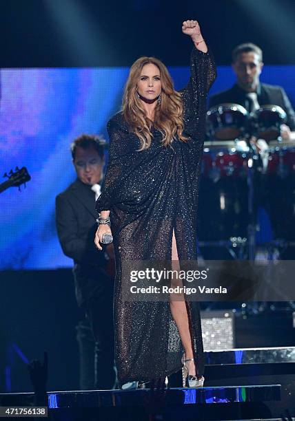 Lucero performs onstage at the 2015 Billboard Latin Music Awards presented bu State Farm on Telemundo at Bank United Center on April 30, 2015 in...