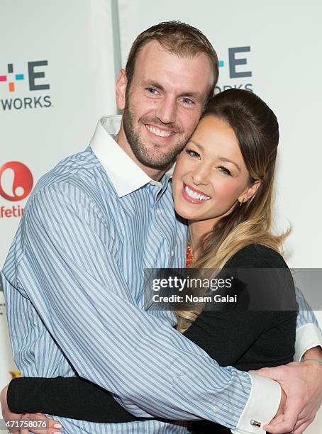 Personalities Doug Hehner and Jamie Otis of Married At First Sight attend the 2015 A+E Network Upfront at Park Avenue Armory on April 30, 2015 in New...