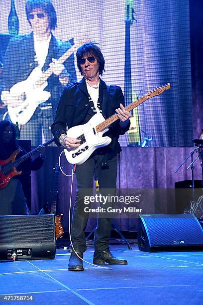 Jeff Beck performs in concert at Cedar Park Center on April 30, 2015 in Cedar Park, Texas.