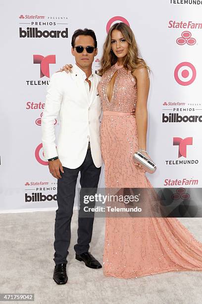 Red Carpet -- Pictured: Marc Anthony and Shannon De Lima arrive at the 2015 Billboard Latin Music Awards, from Miami, Florida at the BankUnited...