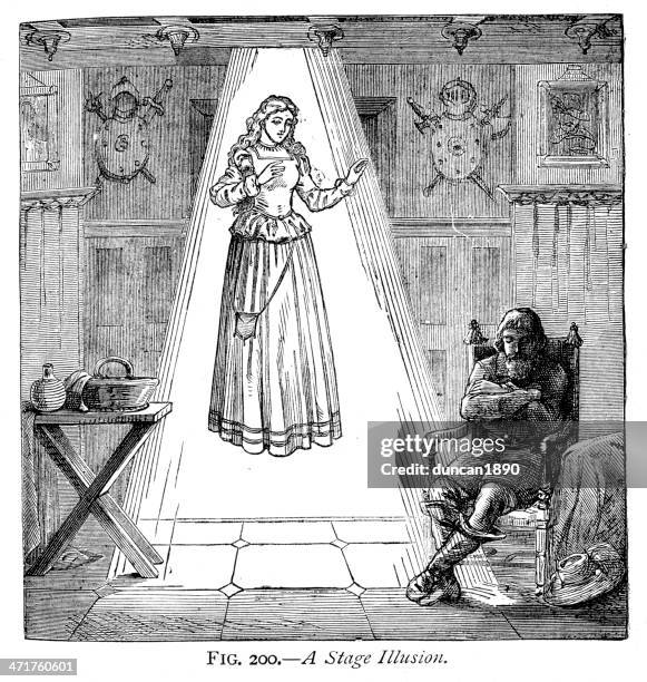 stage illusion - illusion stock illustrations