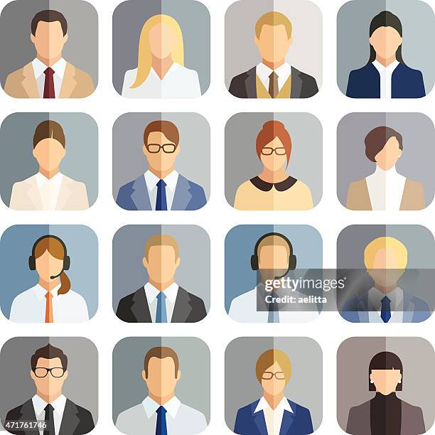 ilustrações, clipart, desenhos animados e ícones de ícones de pessoas de negócios - icon call center