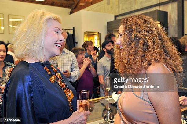 Singer Debbie Harry and Francisca Moroder attend the Photography Exhibition at Paul Smith LA on April 30, 2015 in Los Angeles, California.
