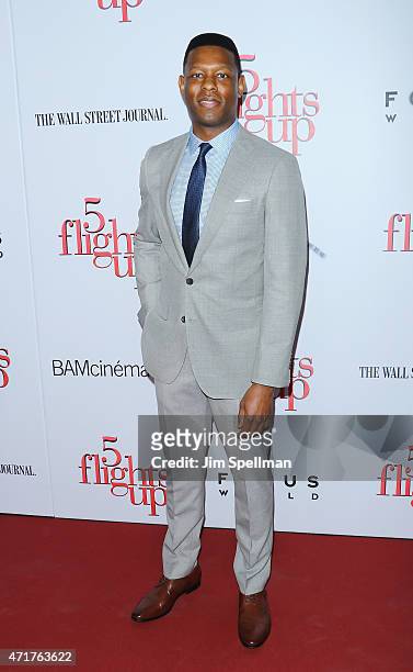 Actor Korey Jackson attends the "5 Flights Up" New York premiere at BAM Rose Cinemas on April 30, 2015 in the Brooklyn borough of New York City.