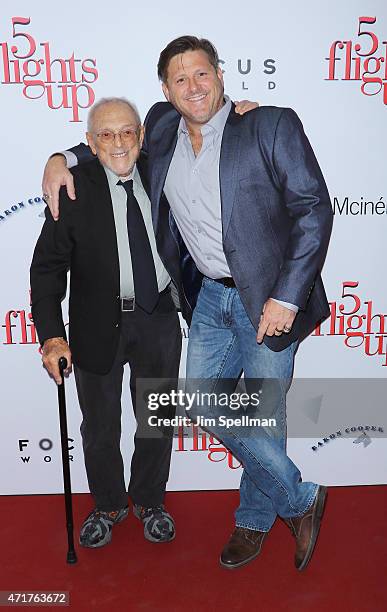 Artist Arnold Mesches and Dean McCreary attend the "5 Flights Up" New York premiere at BAM Rose Cinemas on April 30, 2015 in the Brooklyn borough of...