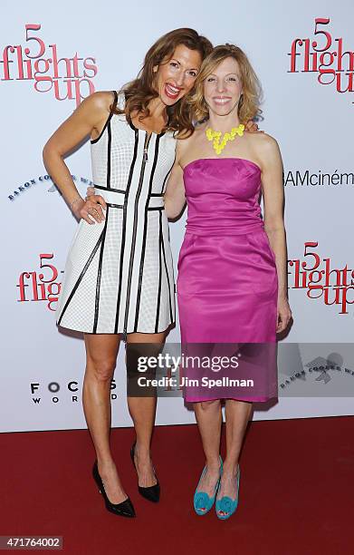 Actors Alysia Reiner and Maddie Corman attend the "5 Flights Up" New York premiere at BAM Rose Cinemas on April 30, 2015 in the Brooklyn borough of...