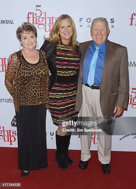 Producer Lori McCreary and parents attend the "5 Flights Up" New York premiere at BAM Rose Cinemas on April 30, 2015 in the Brooklyn borough of New...