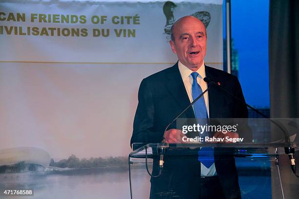 Former French Prime Minister Alain Juppe attends American Friends of Cite Des Civilisations Du Vin Wine And Food Extravaganza at The United Nations...