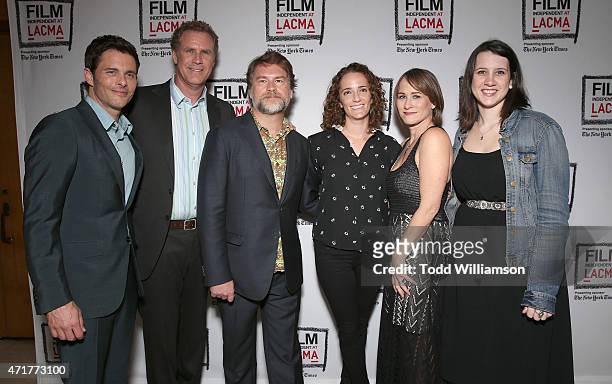 Actors James Marsden, Will Ferrell, screen writer Eliot Laurence, producer Jessica Elbaum, director Shira Piven and producer Margot Hand attend...