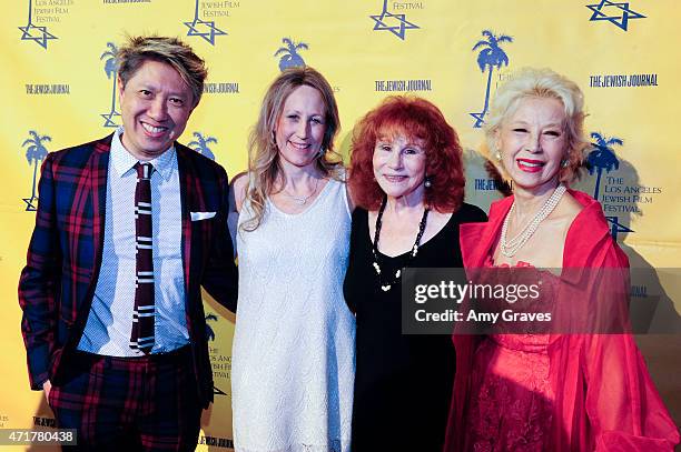 Jonathan Fong, Hilary Helstein and France Nuyen attend the LA Jewish Film Festival Opening Night Gala at the Saban Theater In Beverly Hills on April...