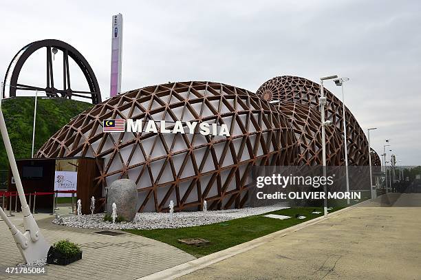 Picture taken on May 1, 2015 in Milan shows the Pavillion of Malaysia on the opening day of the Universal Exposition Expo Milano 2015. The exposition...