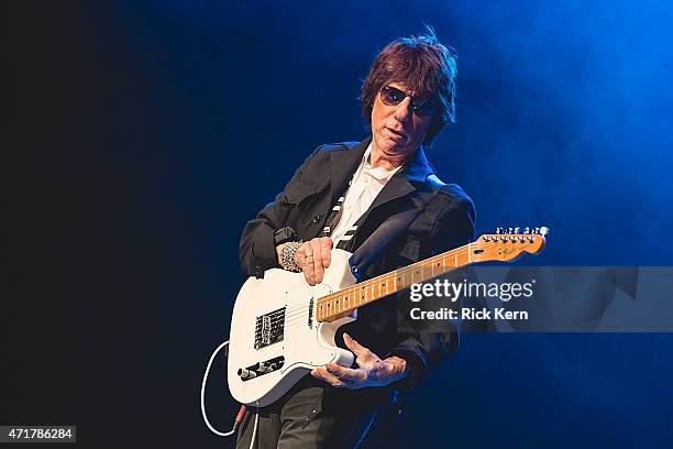 Guitarist Jeff Beck performs in concert at Cedar Park Center on April 30, 2015 in Cedar Park, Texas.