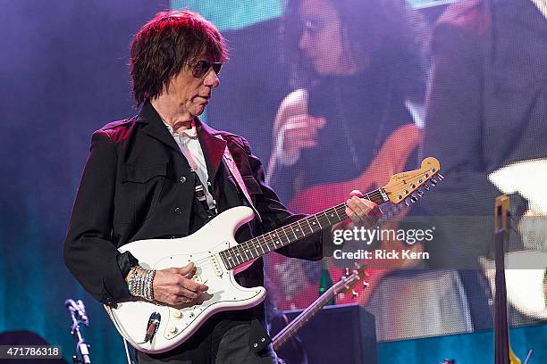 Guitarist Jeff Beck performs in concert at Cedar Park Center on April 30, 2015 in Cedar Park, Texas.