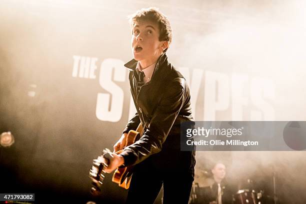 Peter O'Hanlon, of The Strypes performs onstage at O2 Academy Leicester on April 30, 2015 in Leicester, United Kingdom
