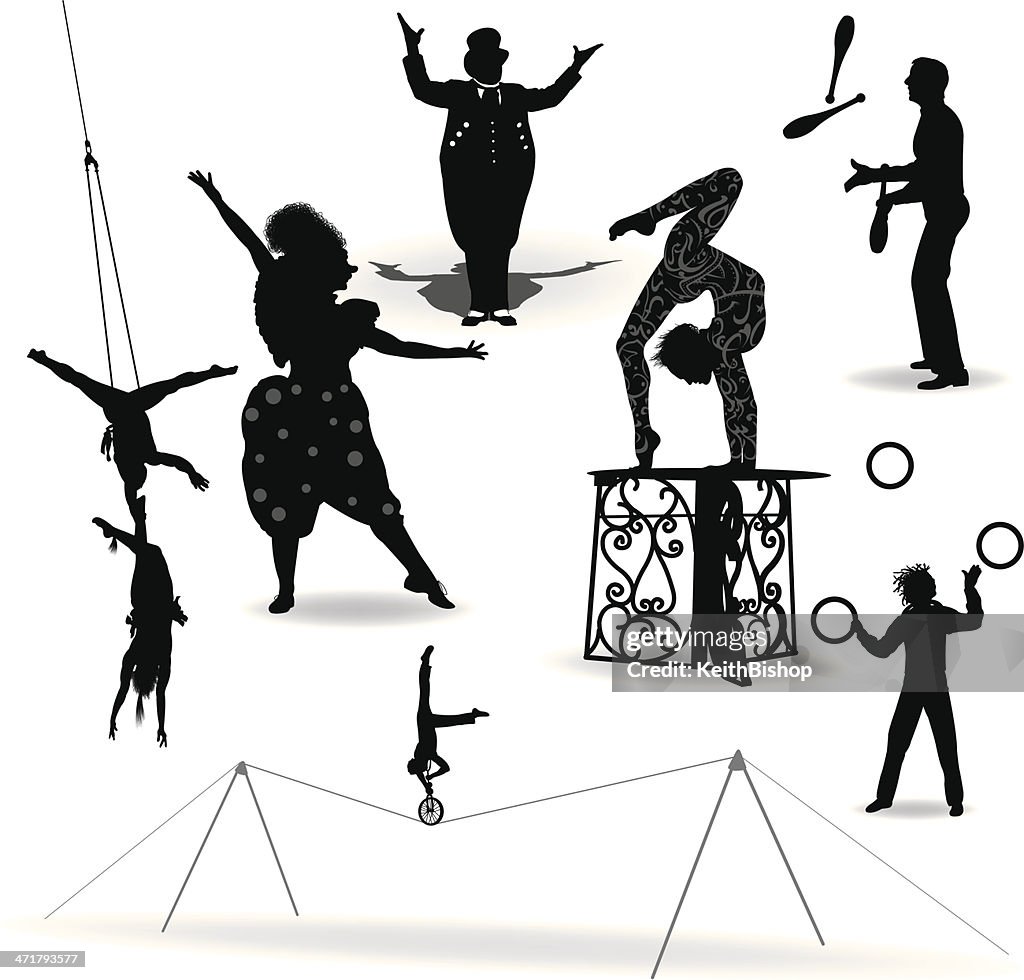 Circus Performers, Acrobat, Juggler, Clown, Ring Leader