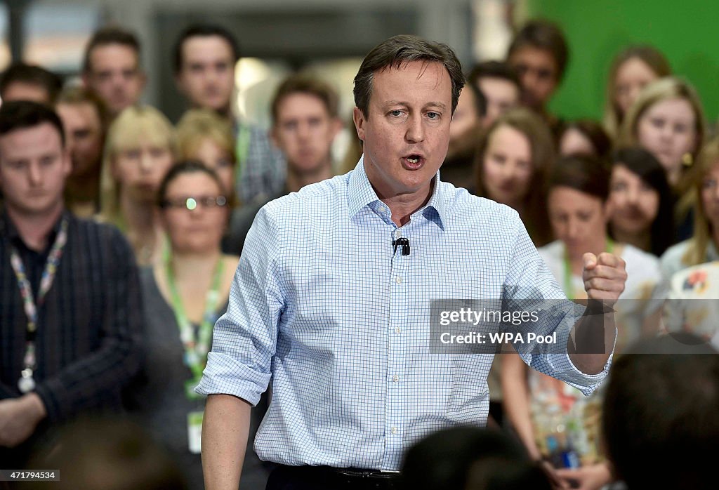 David Cameron Gives A Campaign Speech In Yorkshire