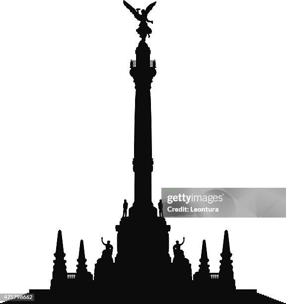 angel of independence, mexico city - independence monument stock illustrations