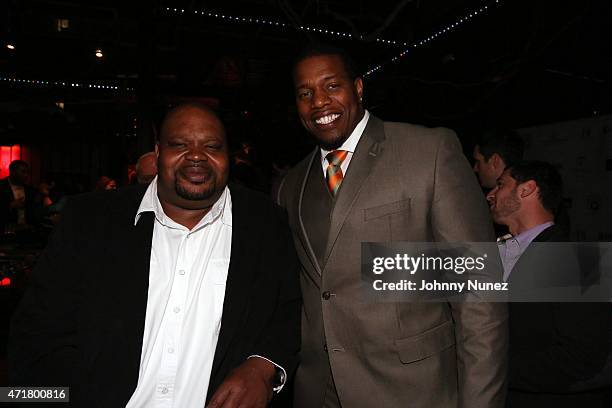 Gary Brown and Tutan Reyes attend the 7th Annual NFL Draft Fundraiser at DL on April 30 in New York City.