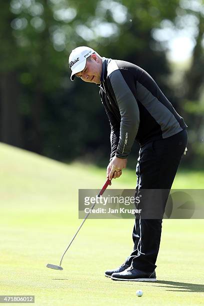 Ted Maher of Great Barr GC in action during the Titleist & FootJoy PGA Professional Championship - Midland Qualifier at Little Aston Golf Club on May...