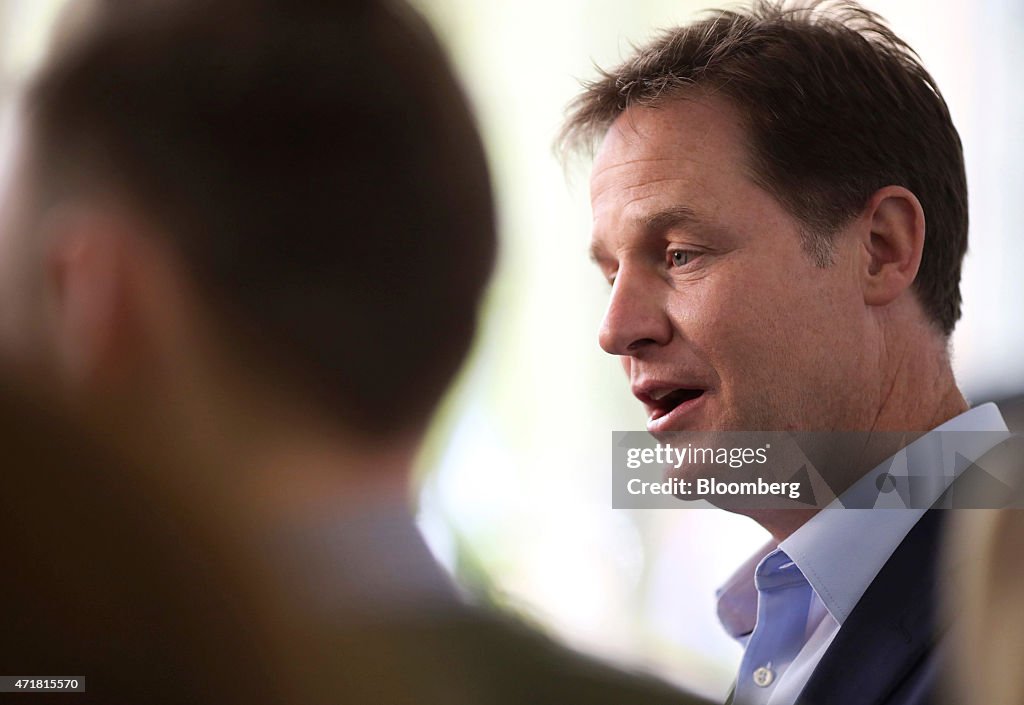 Deputy Prime Minister Leader Nick Clegg Canvasses Votes For Liberal Democratic Party At Healthcare Training College