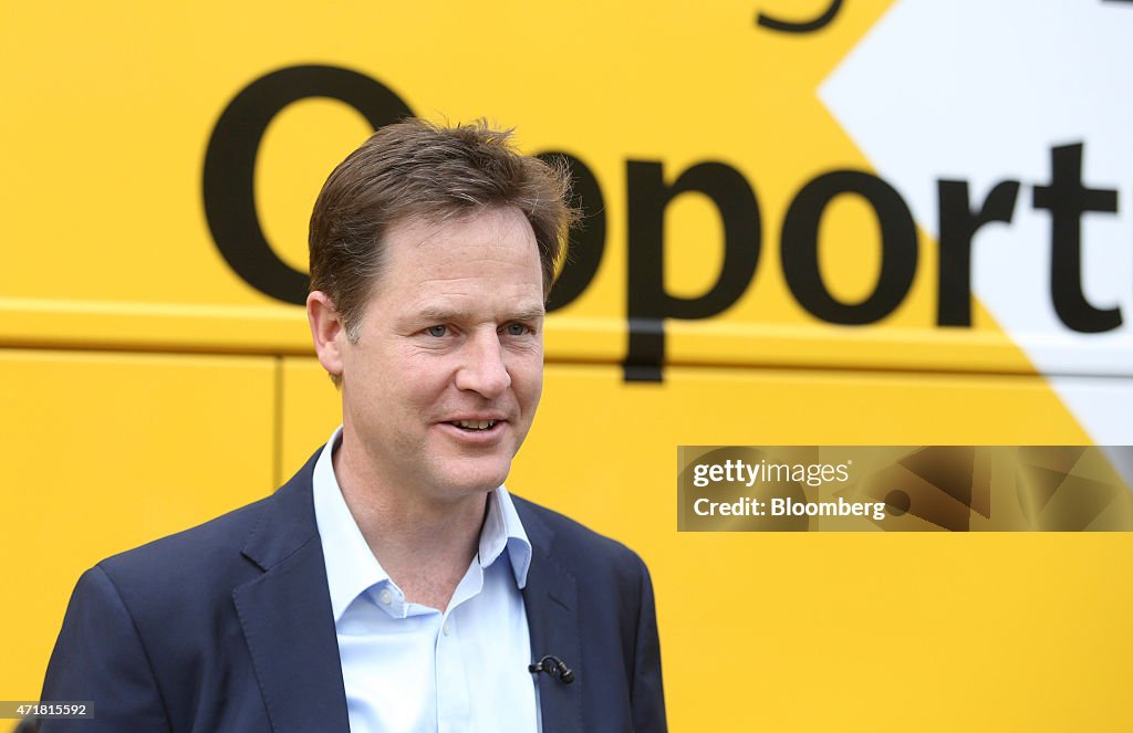 Deputy Prime Minister Leader Nick Clegg Canvasses Votes For Liberal Democratic Party At Healthcare Training College