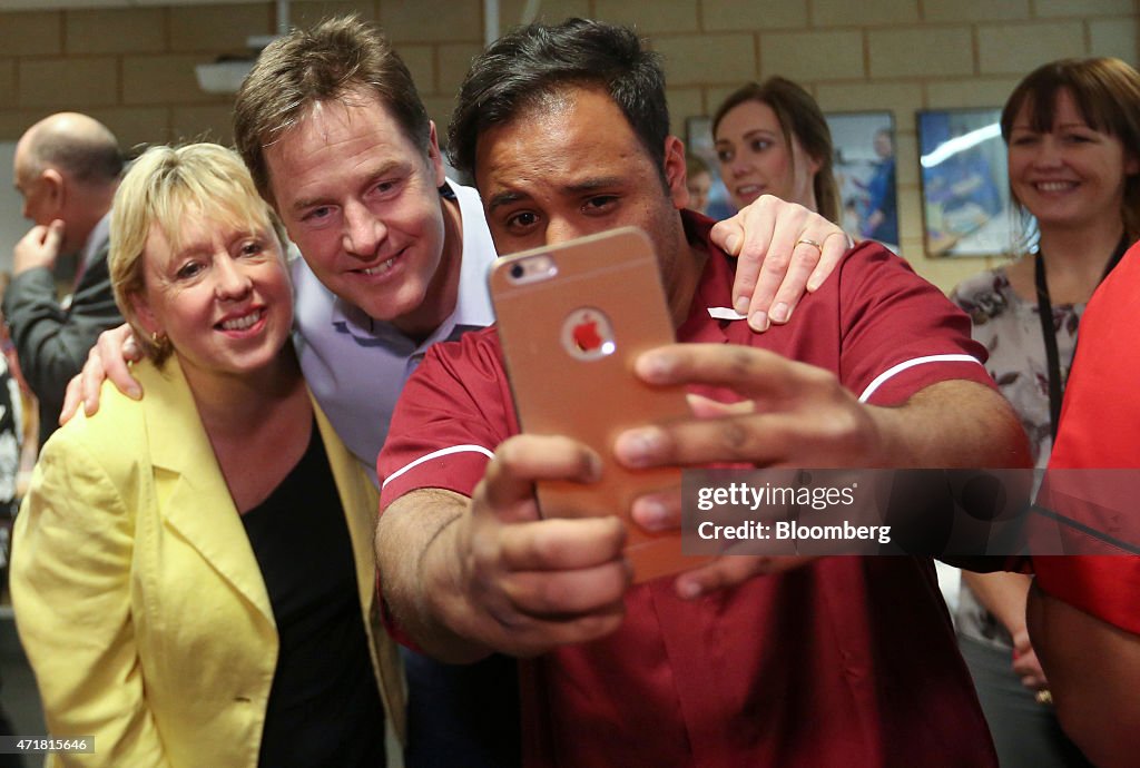 Deputy Prime Minister Leader Nick Clegg Canvasses Votes For Liberal Democratic Party At Healthcare Training College