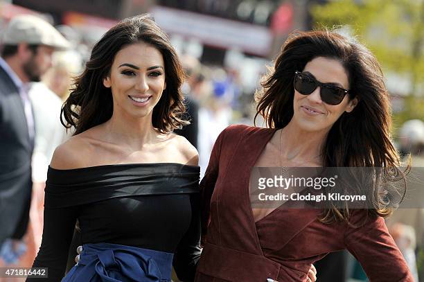 Model, Georgia Salpa and Tv Personality Glenda Gilson at Punchestown Racecourse on May 1, 2015 in Naas, Ireland.