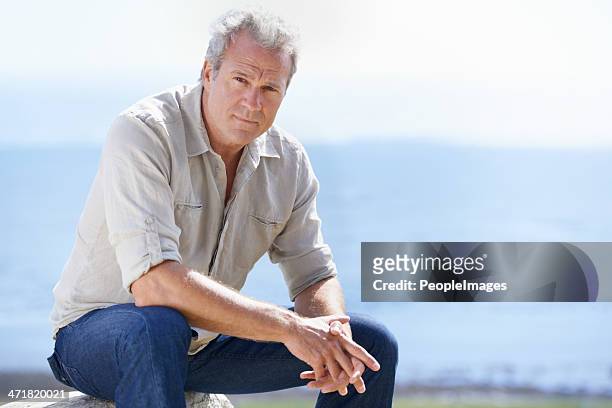 years of rugged experience are reflected in his face - 50 54 years stockfoto's en -beelden