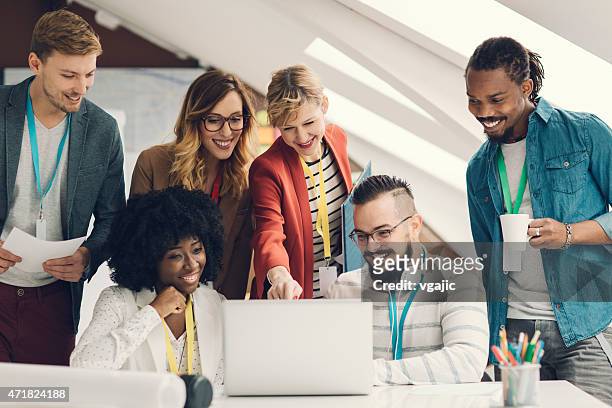 creative startup office team brainstorming. - bonding stock pictures, royalty-free photos & images