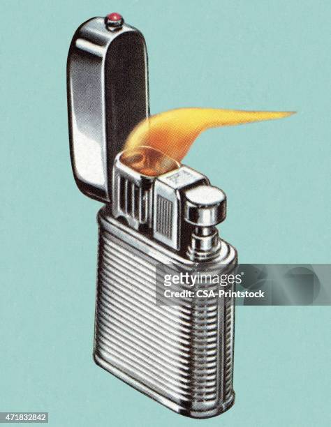 zippo style lighter - flint stock illustrations