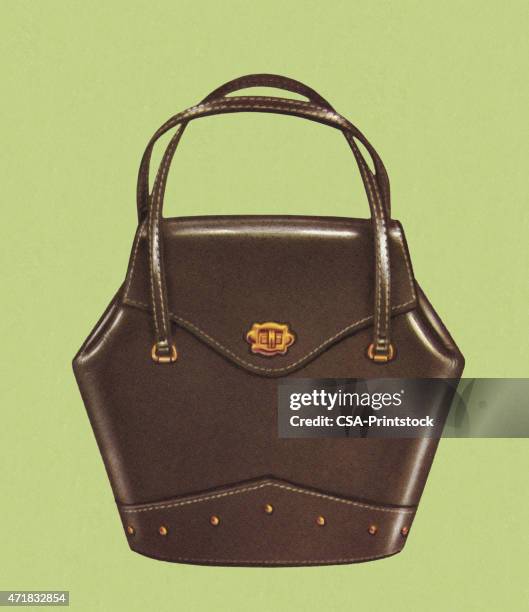 ilustrações, clipart, desenhos animados e ícones de marrom escuro bolsa - brown purse