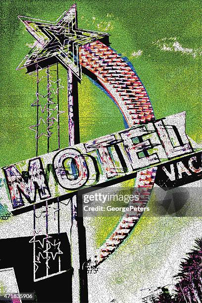 vintage motel sign - motel stock illustrations