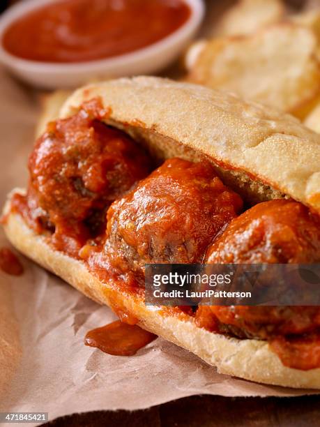 meatball sub - sub sandwich stock pictures, royalty-free photos & images