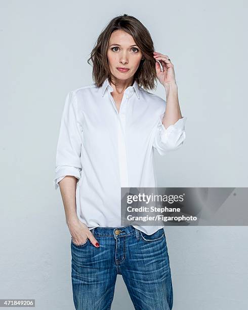 Actress Anne Marivin is photographed for Madame Figaro on March 26, 2015 in Paris, France. Shirt , jeans . PUBLISHED IMAGE. CREDIT MUST READ:...