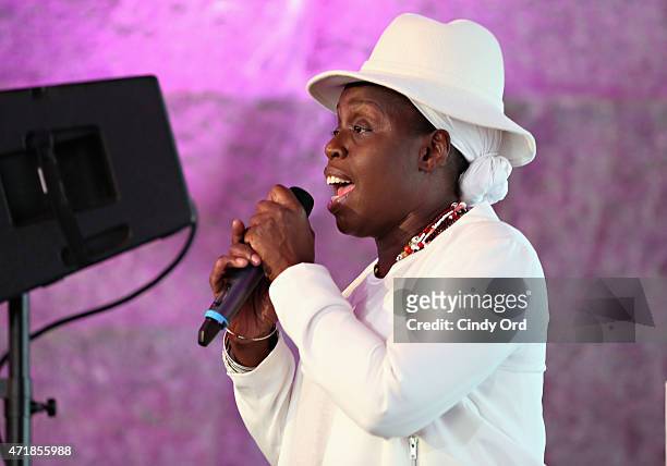 Singer/songwriter Andrea Martin performs at the T.J. Martell Foundation's Women of Influence Awards at Guastavino's on May 1, 2015 in New York City.
