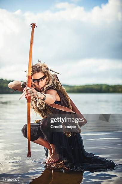 beautiful northern elf warrior princess - amazon warriors stock pictures, royalty-free photos & images