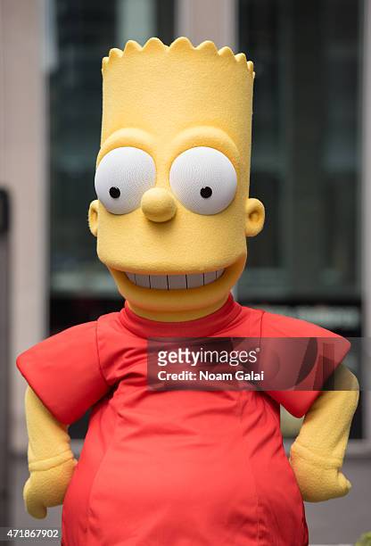 Bart Simpson attends the Bart Simpson Bartman sculpture unveiling at News Corp Building Plaza on May 1, 2015 in New York City.