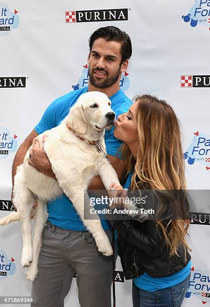 Football player Eric Decker and singer Jessie James Decker attend the Paw It Forward launch at Flatiron Pedestrian Plaza on May 1, 2015 in New York...