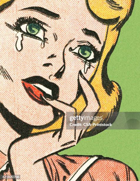 ilustraciones, imágenes clip art, dibujos animados e iconos de stock de mujer rubia llorando - crying