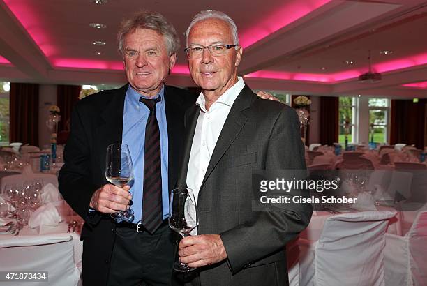Sepp Maier, Franz Beckenbauer during the Franz Roth Golf Cup gala evening in favour of Michael Roll Stiftung 'Tabaluga' on May 1, 2015 in Bad...