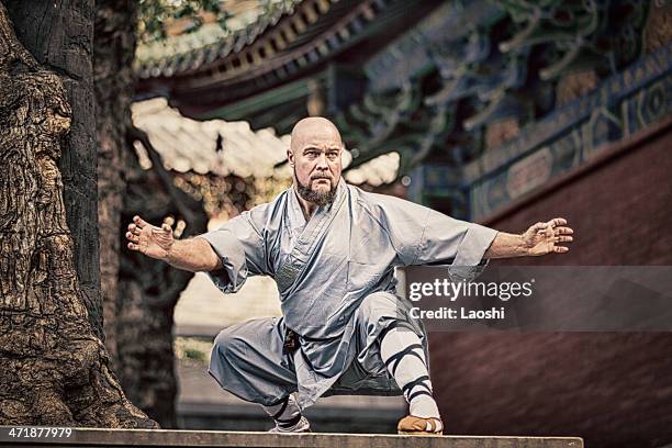 shaolin monk - practising tai-chi stock pictures, royalty-free photos & images