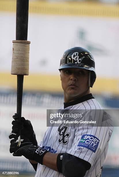 Erick Rodriguez looks on during a match between Guerreros de Oaxaca v Tigres de Quintana Roo as part of Mexican Baseball League 2015 at Eduardo...