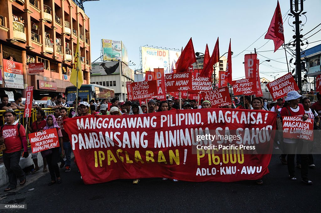 Protesters march towards the historic Mendila Bridge just...