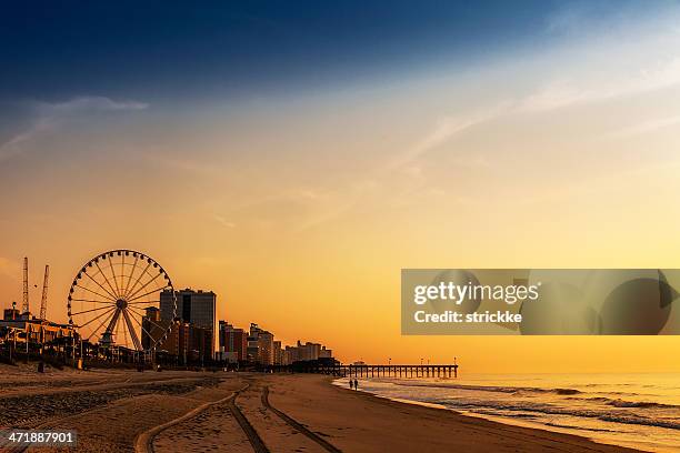 foto de paisagem romântica sunrisesunset no resort de praia - carolina do sul - fotografias e filmes do acervo
