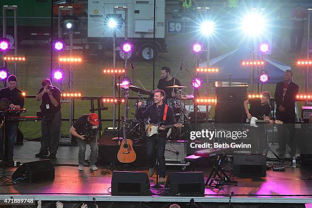 American Idol Finalist Clark Beckham performs for his home town of White House, TN on May 1, 2015 in White House, Tennessee.